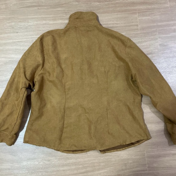 Vintage Ms. Lee Tan Faux Suede Button Down Shirt Size xl - Picture 5 of 5